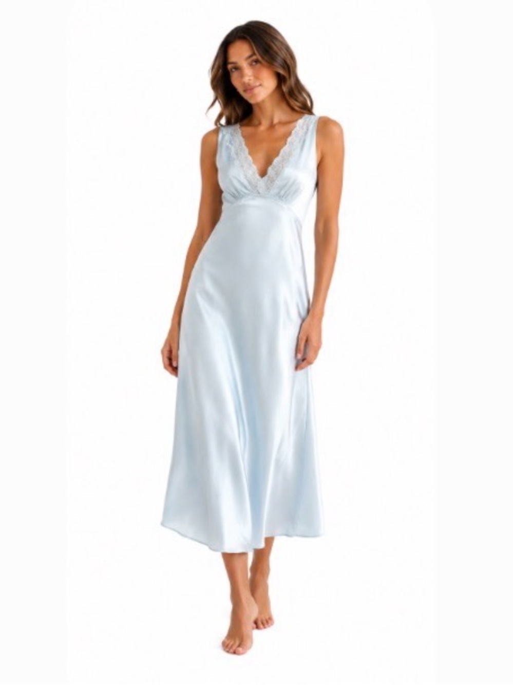 NWT - Open Edit Lace-Trim V-Neck Slip Dress - Size M